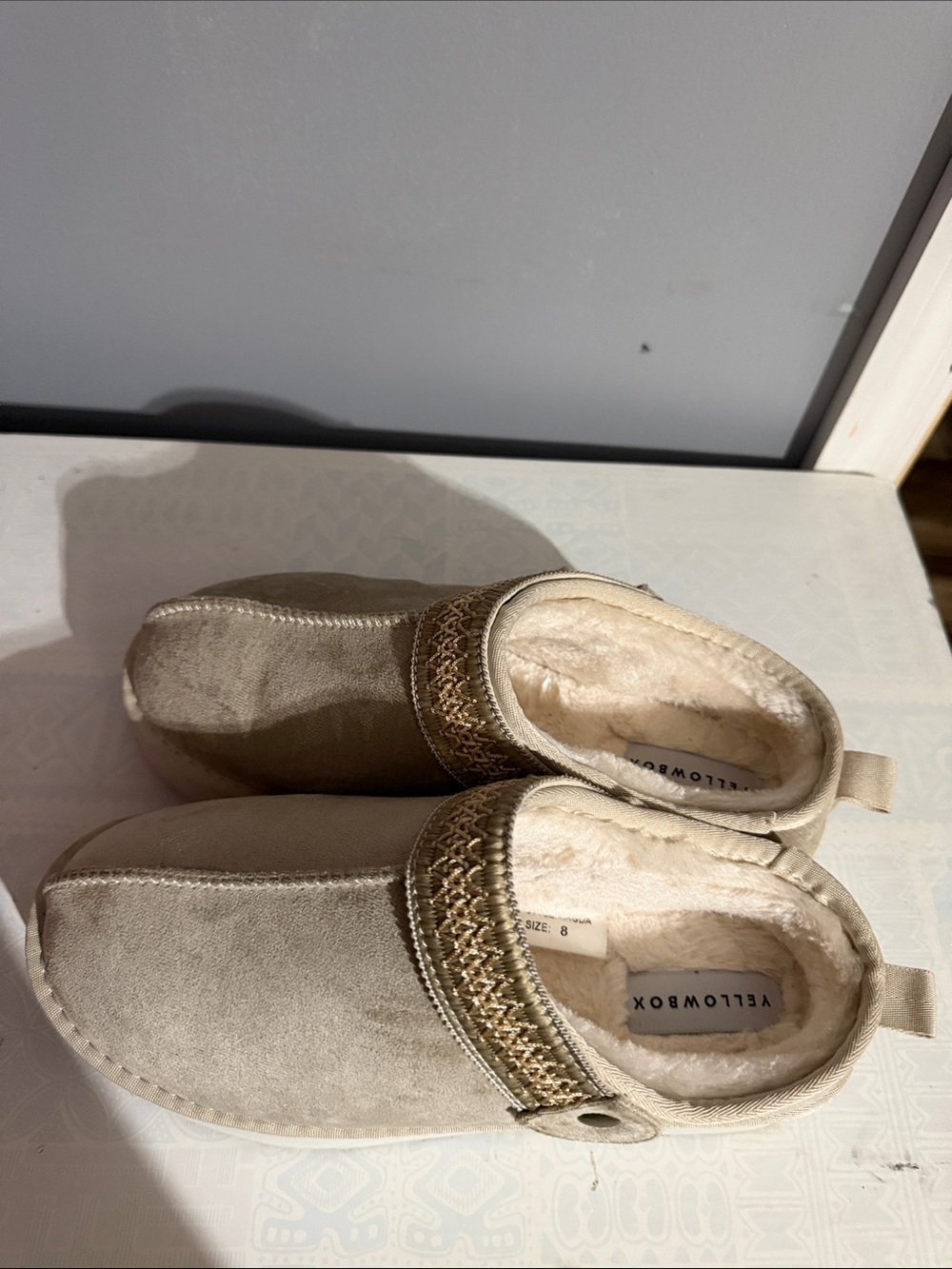 Yellow Box Magda platform clog Sherpa lined